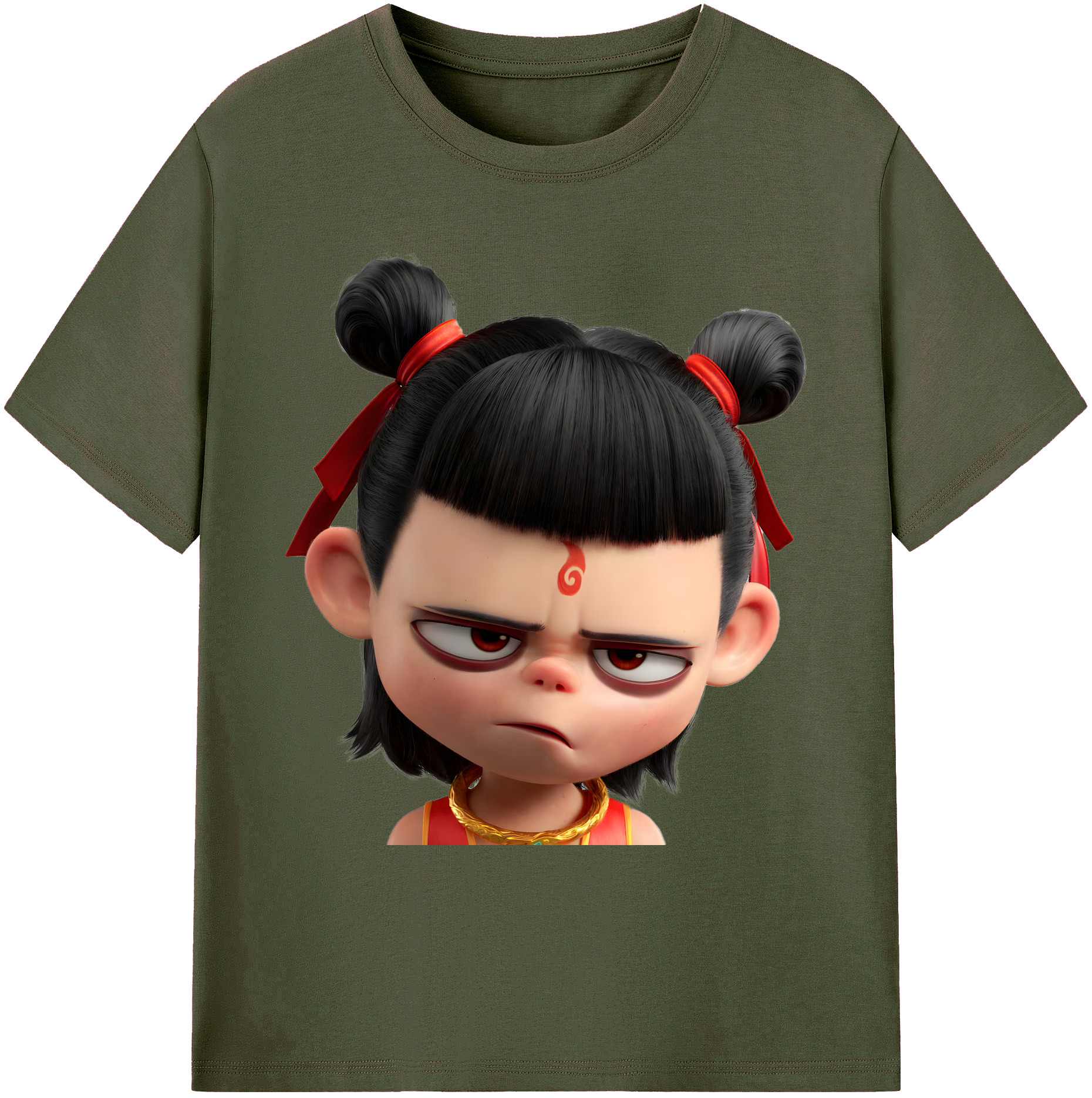 （画像用） Ne Zha 2 ナタ 魔童の大暴れ 綿100％ メンズ半袖Tシャツ｜肌触りやわらか＆通気性